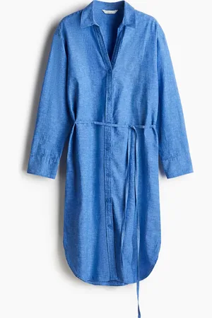 H&M Vestido camisa en mezcla de lino