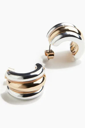 H&M Aretes de aro de dos tonos