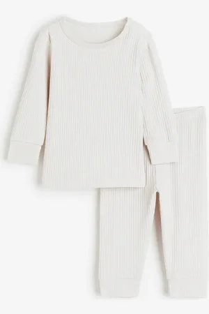 H&M Conjunto de algodón acanalado