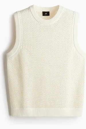 H&M Playera sin mangas Regular Fit en tejido pointelle
