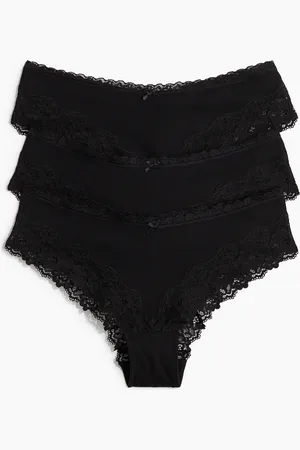 H&M 3-pack Panties hipster de algodón y encaje