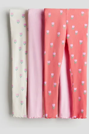 H&M 3-pack Leggings acanalados de algodón