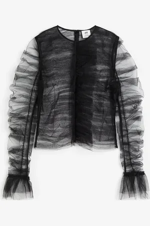 H&M Top de tul con olanes