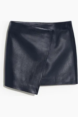H&M Minifalda de piel con diseño cruzado