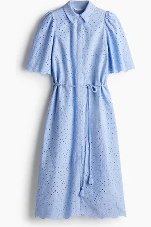 H&M Vestido camisa en bordado inglés