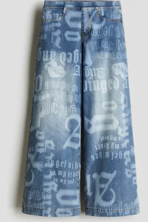 H&M Pantalón ancho con apariencia de denim