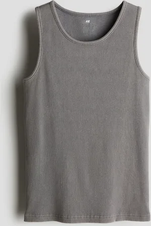 H&M Playera acanalada sin mangas