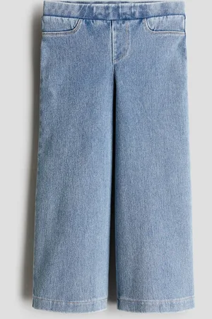 H&M Pantalón ancho con apariencia de denim