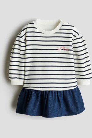 H&M Vestido en french terry con falda de denim