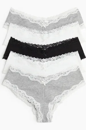 H&M 5-pack Panties hipster de algodón y encaje