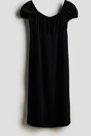 H&M Vestido midi con mangas abombadas