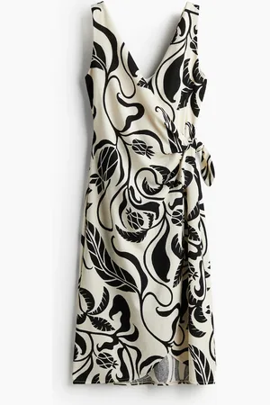 H&M Vestido texturizado con diseño cruzado