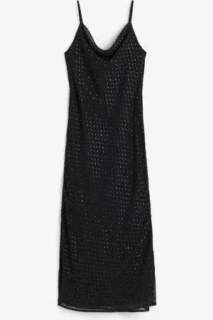 H&M Vestido slip brilloso en plumeti