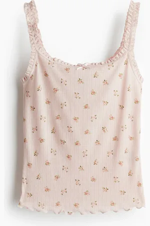 H&M Top de tirantes con borde de encaje