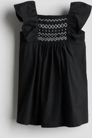 H&M Vestido de algodón con punto smock
