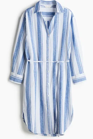 H&M Vestido camisa en mezcla de lino