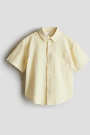 H&M Camisa de manga corta en mezcla de lino