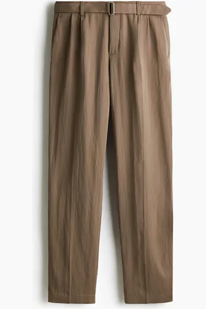H&M Pantalón Regular Fit con cinturón en sarga