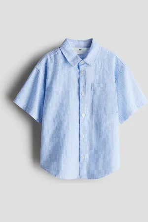 H&M Camisa de manga corta en mezcla de lino