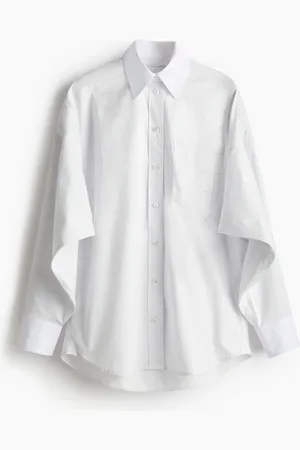 H&M Camisa con mangas murciélago en algodón