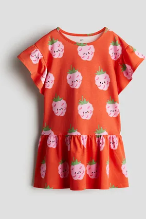 H&M Vestido de algodón con mangas mariposa