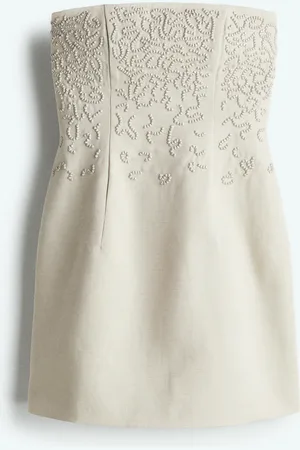 H&M Vestido bandeau en mezcla de lino