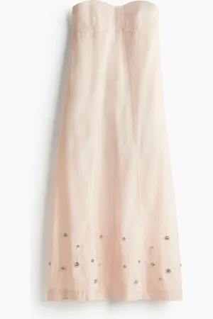 H&M Vestido bandeau con aplicaciones