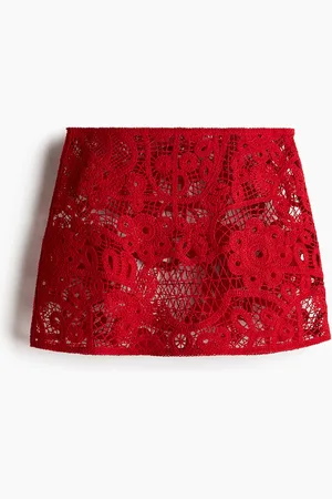 H&M Falda playera con apariencia de crochet