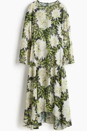 H&M Vestido maxi en tejido traslúcido