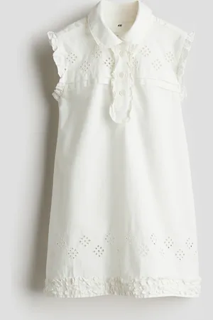 H&M Vestido en bordado inglés de algodón