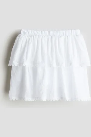 H&M Falda short de capas en algodón