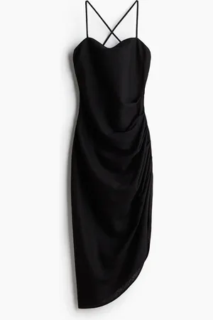 H&M Vestido drapeado en mezcla de lino