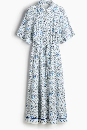 H&M Vestido camisa con cinturón de lazo