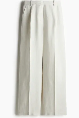 H&M Pantalón ancho en mezcla de lino