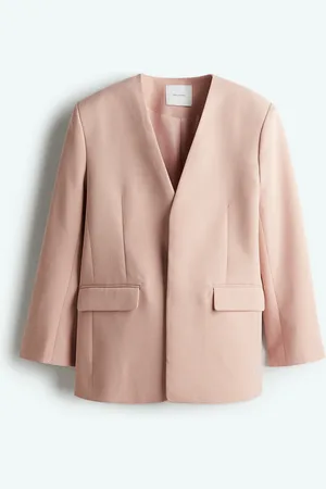 H&M Blazer sin cuello en sarga