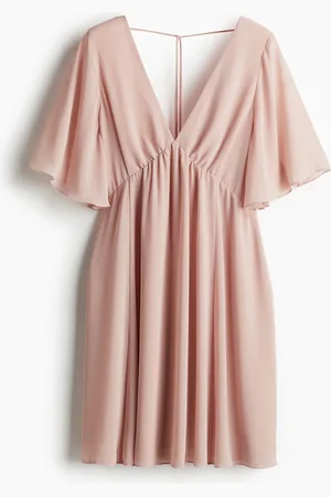 H&M Vestido de chifón con escote en V