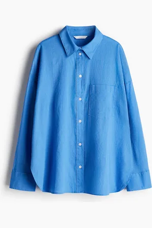 H&M Camisa oversized en mezcla de lino