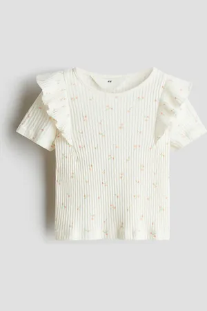 H&M Top de algodón con olán