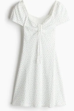 H&M Vestido con vuelo y borde de encaje