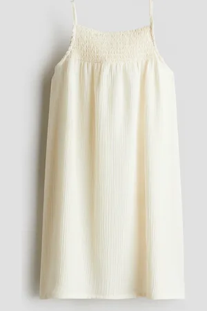 H&M Vestido de tirantes con punto smock