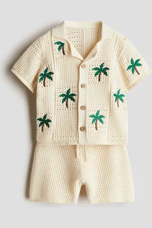 H&M Conjunto de 2 piezas en tejido calado de algodón