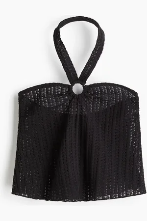 H&M Top halter en punto pointelle
