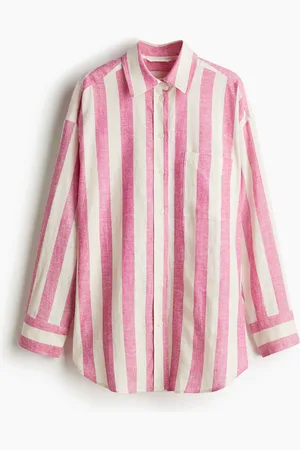 H&M Camisa oversized en mezcla de lino
