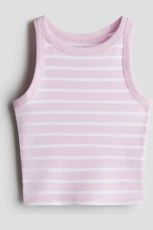 H&M Playera acanalado de algodón