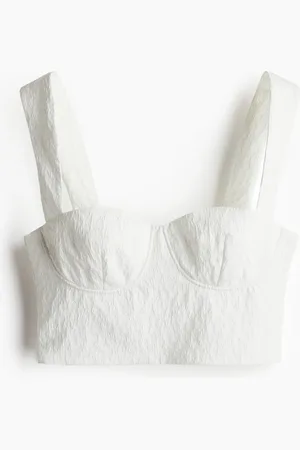 H&M Top corto en tejido jacquard