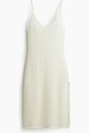 H&M Vestido playero mini en tejido calado
