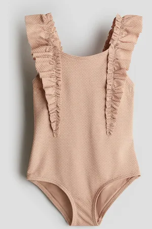 H&M Textured frill-trimmed swimsuit