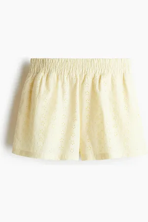 H&M Shorts de talle alto con bordado inglés