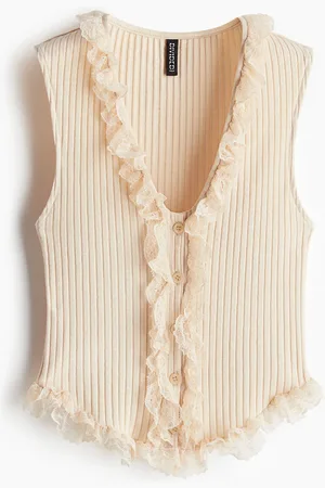 H&M Top sin mangas con detalle encaje