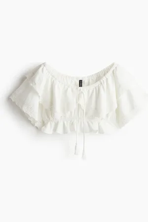 H&M Lace-trimmed crop top